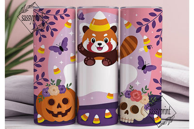 Red Panda Halloween 20oz Tumbler Wrap Sublimation sassyprint 