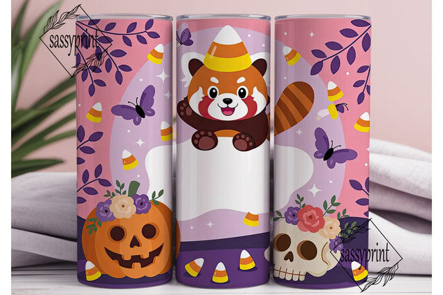 Red Panda Halloween 20oz Tumbler Wrap Sublimation sassyprint 