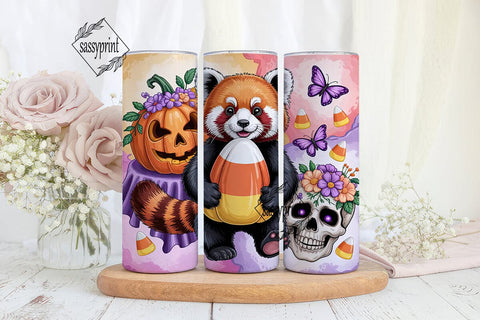 Red Panda Halloween 20oz Tumbler Wrap Sublimation sassyprint 