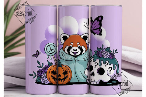 Red Panda Halloween 20oz Tumbler Wrap Sublimation sassyprint 