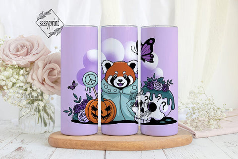 Red Panda Halloween 20oz Tumbler Wrap Sublimation sassyprint 