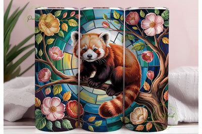 Red Panda Stained Glass 20oz Tumbler Sublimation PixelChick 