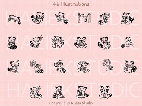 Red Panda SVG Design Set SVG HalieKStudio 
