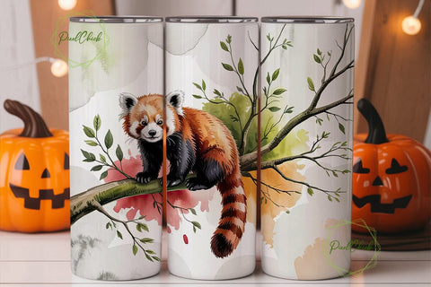Red Panda Watercolor 20oz Tumbler Design Sublimation PixelChick 