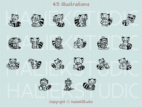 Red Pandas SVG Design Set Vol. 2 SVG HalieKStudio 