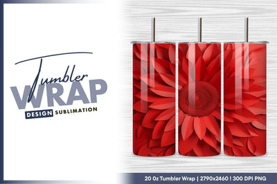 Red Paper Flower Petals Tumbler Png Style Sublimation Regulrcrative 