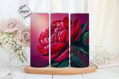 Red Peony 20oz Tumbler Wrap Sublimation sassyprint 