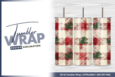 Red plaid christmas seamless pattern tumbler png Sublimation Regulrcrative 