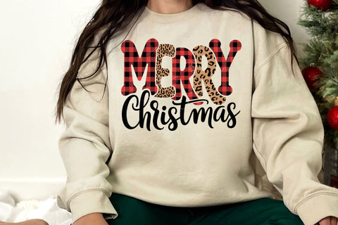 Red Plaid Merry Christmas, Cheetah Print SVG DesignDestine 