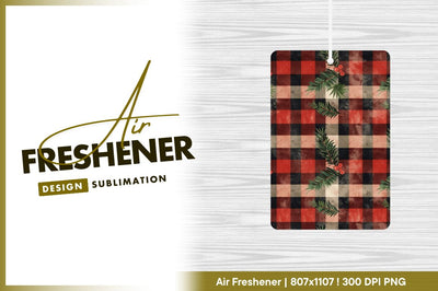 Red plaid with evergreen and berries Sublimation Regulrcrative 