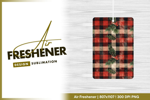 Red plaid with evergreen and berries Sublimation Regulrcrative 