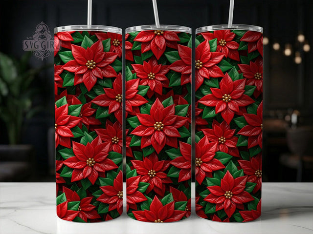 Red Poinsettia Pattern 20oz Tumbler, Red Poinsettia, Poinsettia Pattern, Poinsettia Tumbler, Red Poinsettia PNG, Poinsettia Wrap, Christmas Poinsettia, 20oz Tumbler Wrap Sublimation SvggirlplusArt 