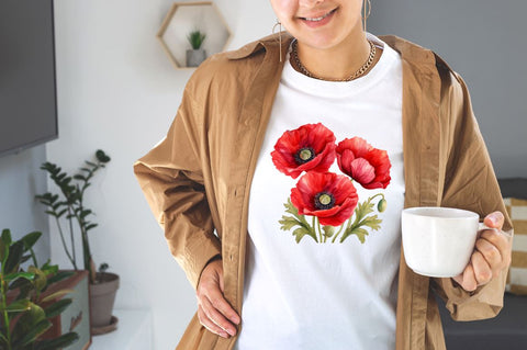 Red Poppies Watercolor Sublimation Bundle Sublimation Designangry 
