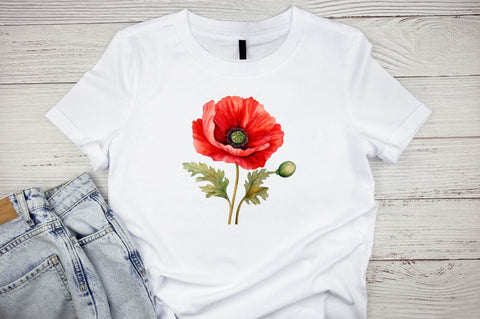 Red Poppies Watercolor Sublimation Bundle Sublimation Designangry 