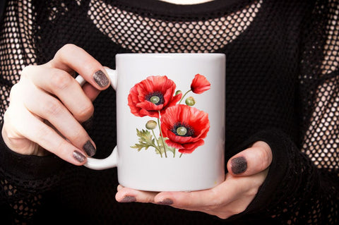Red Poppies Watercolor Sublimation Bundle Sublimation Designangry 