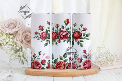 Red Rose Bouquet 20oz Tumbler Wrap Sublimation sassyprint 