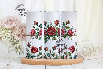 Red Rose Bouquet 20oz Tumbler Wrap Sublimation sassyprint 