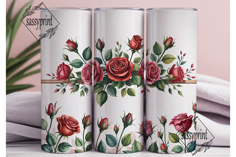 Red Rose Bouquet 20oz Tumbler Wrap Sublimation sassyprint 