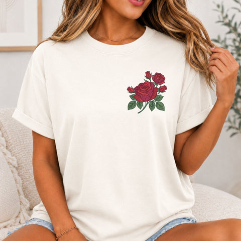 Red Rose Bouquet Machine Embroidery Design Floral Flower PES DST Files Embroidery/Applique DESIGNS PatternFeed8 