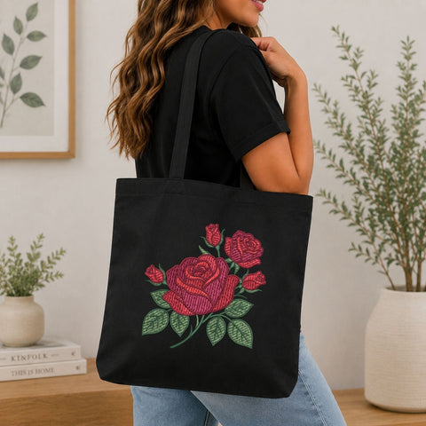 Red Rose Bouquet Machine Embroidery Design Floral Flower PES DST Files Embroidery/Applique DESIGNS PatternFeed8 
