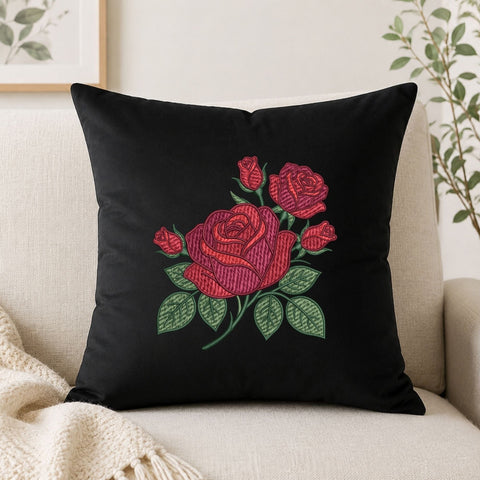 Red Rose Bouquet Machine Embroidery Design Floral Flower PES DST Files Embroidery/Applique DESIGNS PatternFeed8 