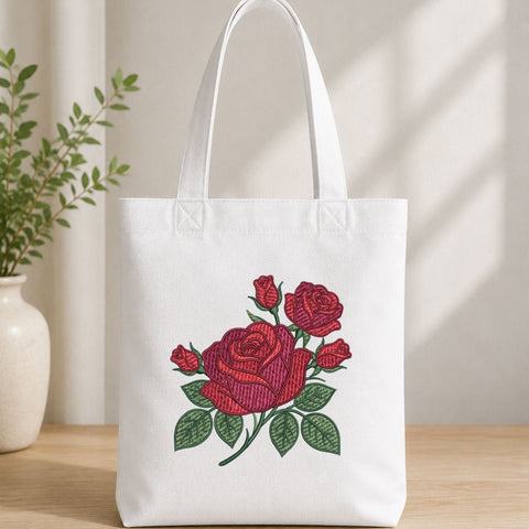 Red Rose Bouquet Machine Embroidery Design Floral Flower PES DST Files Embroidery/Applique DESIGNS PatternFeed8 