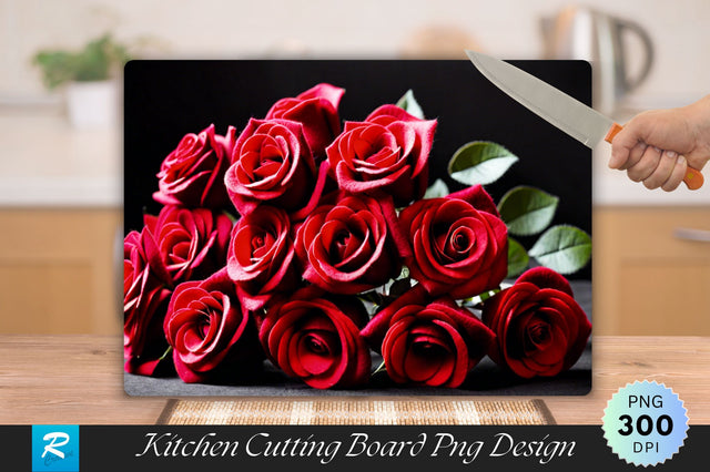 Red Rose Cutting Board Sublimation Regulrcrative 
