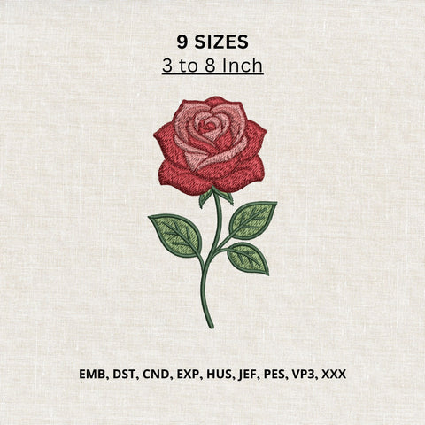 Red Rose Machine Embroidery Design Romantic Floral Rose Embroidery File Embroidery/Applique DESIGNS PatternFeed8 