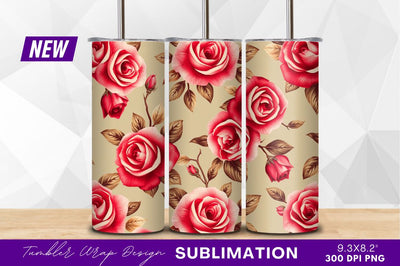 Red roses seamless pattern floral clipart png Sublimation Regulrcrative 