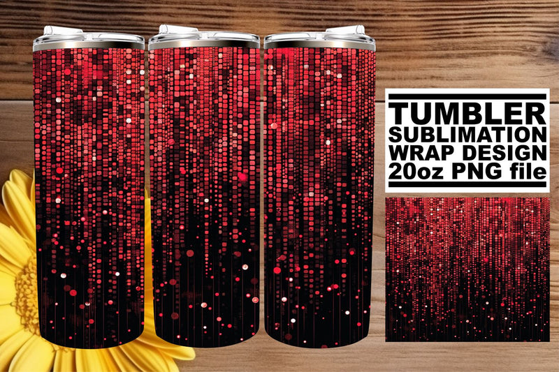 Red Sparkle Tumbler Art Sublimation afrosvg 
