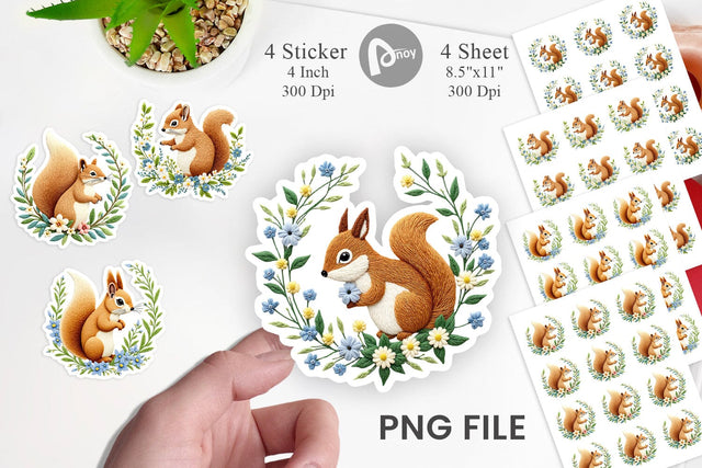 Red Squirrel Sticker Sublimation artnoy 