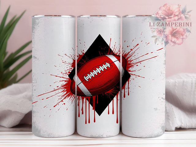 Red Team Game Day Football Tumbler Wrap, Game Day Tumbler Wrap, Red Team Colors, 20oz Skinny Tumbler, Football Sublimation, Sports Fan Gift, Red Football PNG Sublimation Li Zamperini 