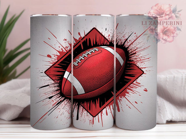 Red Team Game Day Football Tumbler Wrap, Game Day Tumbler Wrap, Red Team Colors, 20oz Skinny Tumbler, Football Sublimation, Sports Fan Gift, Red Football PNG Sublimation Li Zamperini 