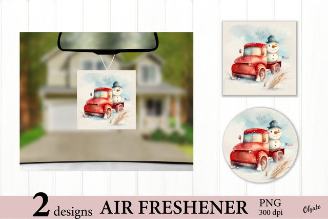 Red Truck Airfresh Sublimation. Christmas Air Freshener PNG Sublimation Olga Terlyanskaya 