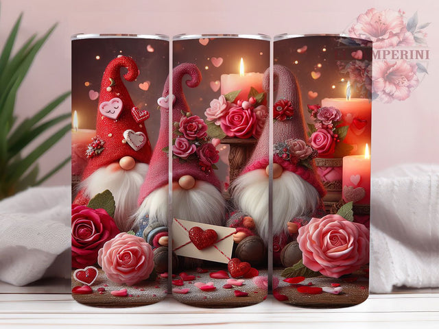 Red Valentine Gnome Tumbler, Cute Valentine Gnome, Red Love Design, 20Oz Wrap Design, Valentine Sublimation, Gnome Heart Art, Romantic Red Theme Sublimation Li Zamperini 