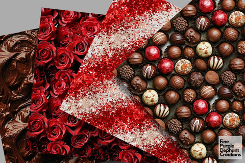 Red Valentine Textures Digital Paper Digital Pattern Fine Purple Elephant Creations 