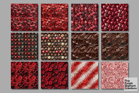 Red Valentine Textures Digital Paper Digital Pattern Fine Purple Elephant Creations 