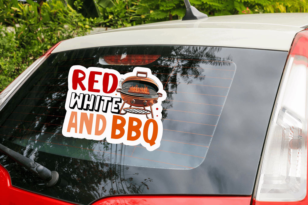 Colorful Bbq Sticker Red white and bbq Sticker Design - So Fontsy