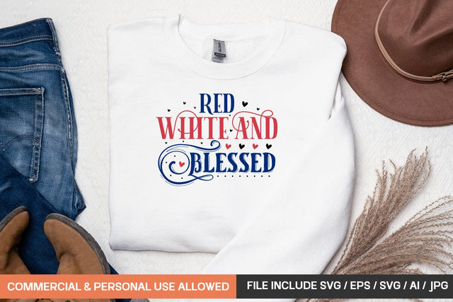 Red white and blessed Svg SVG designmaster24 