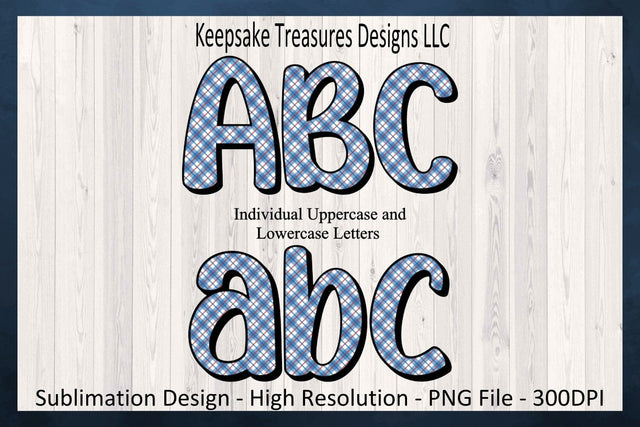 Red White And Blue Plaid Alphabet png clipart, Individual Png letters, Sublimation, Digital Download, Png Printable Sublimation Keepsake Treasures Designs LLC. 
