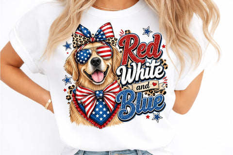 Red White and Blue Png, Dog 4th of July Sublimation designmaster24 