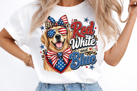 Red White and Blue Png, Dog 4th of July Sublimation designmaster24 