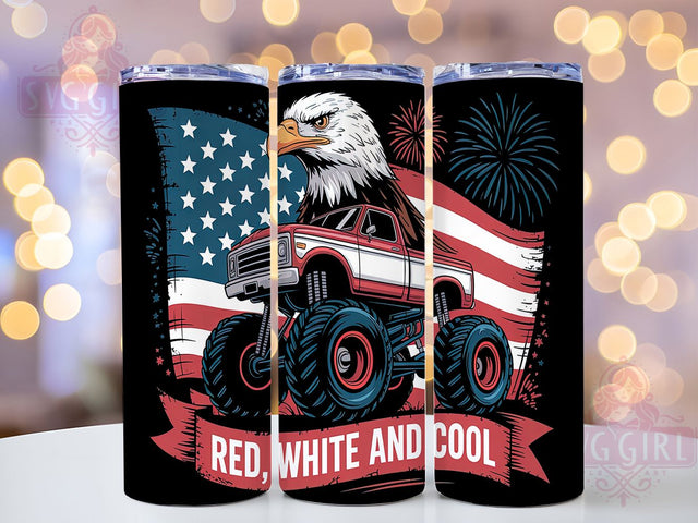 Red White And Cool Patriotic Tumbler, 4th Of July Tumbler Wrap, Patriotic Tumbler PNG, USA Sublimation Design, Summer Tumbler Wrap, Funny Patriotic Tumbler, 20oz Independence Day Wrap Sublimation SvggirlplusArt 