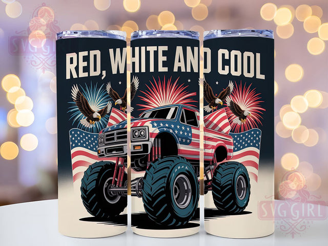 Red White And Cool Patriotic Tumbler, 4th Of July Tumbler Wrap, Patriotic Tumbler PNG, USA Sublimation Design, Summer Tumbler Wrap, Funny Patriotic Tumbler, 20oz Independence Day Wrap Sublimation SvggirlplusArt 
