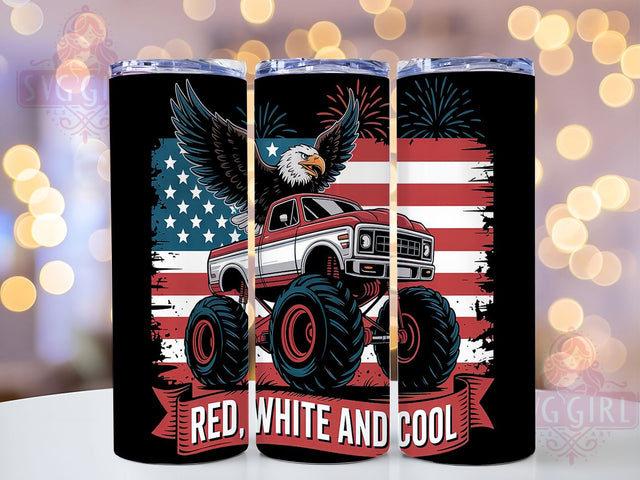 Red White And Cool Patriotic Tumbler, 4th Of July Tumbler Wrap, Patriotic Tumbler PNG, USA Sublimation Design, Summer Tumbler Wrap, Funny Patriotic Tumbler, 20oz Independence Day Wrap Sublimation SvggirlplusArt 