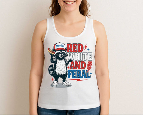 Red White and Feral Raccoon 4th of July SVG SVG BillahCrafts 