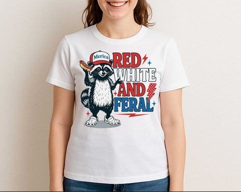 Red White and Feral Raccoon 4th of July SVG SVG BillahCrafts 
