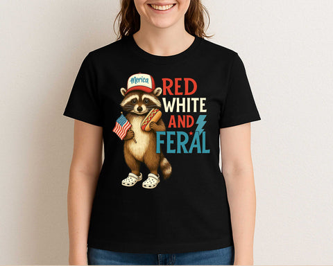 Red White and Feral Raccoon 4th of July SVG SVG BillahCrafts 