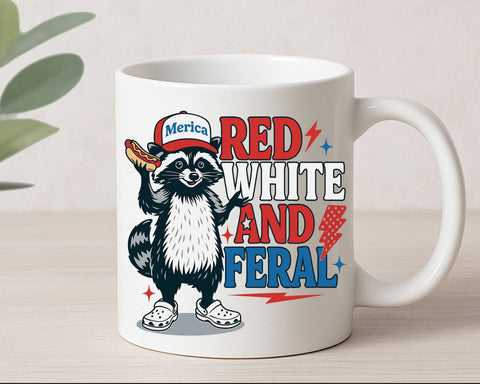 Red White and Feral Raccoon 4th of July SVG SVG BillahCrafts 