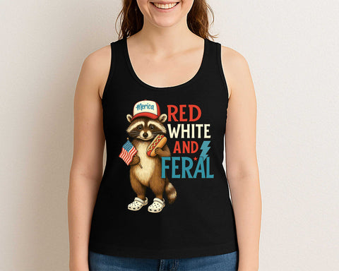 Red White and Feral Raccoon 4th of July SVG SVG BillahCrafts 